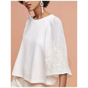 Anthropologie Eri + Ali Kathleen Embroidered Blouse